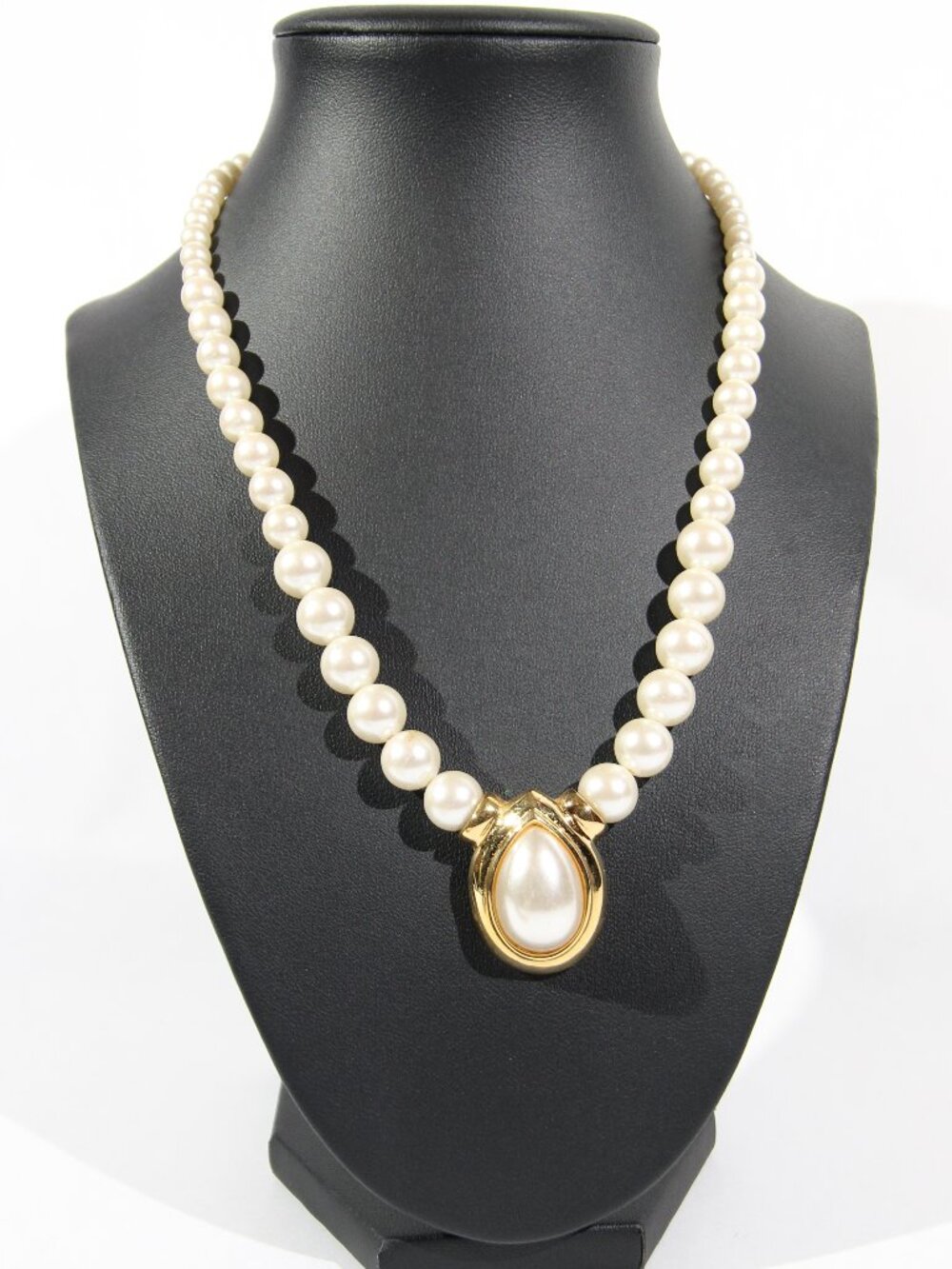 Vintage Napier Gold-Tone Necklace with Faux Pearls